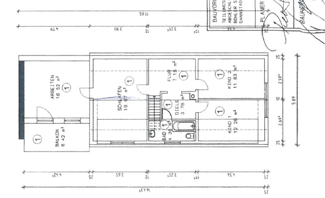 Grundriss 1. OG Erdgeschosswohnung Dannstadt-Schauernheim